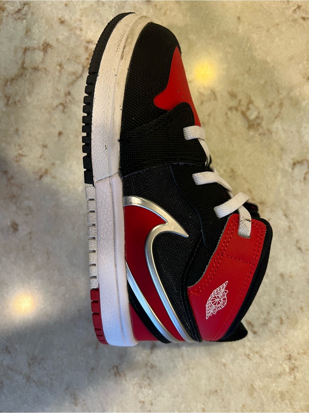 Air Jordan 1 Toddler Size 9.5 Mid RM EasyOn TD Black/Red/White - Picture 9 of 16